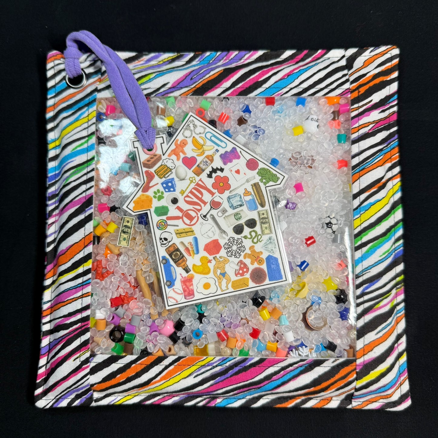 Rainbow Zebra Adult Themed iSpy Bag