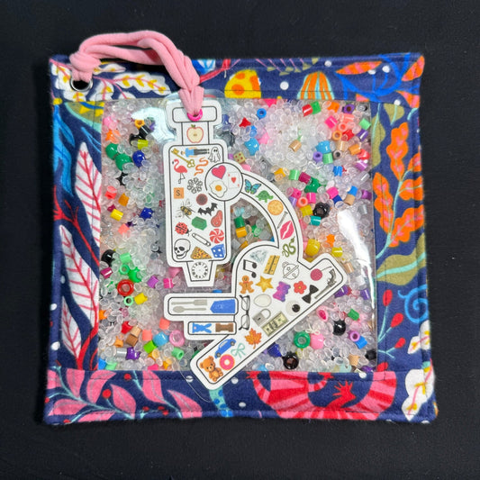 Floral on Blue Micro Mini iSpy Bag