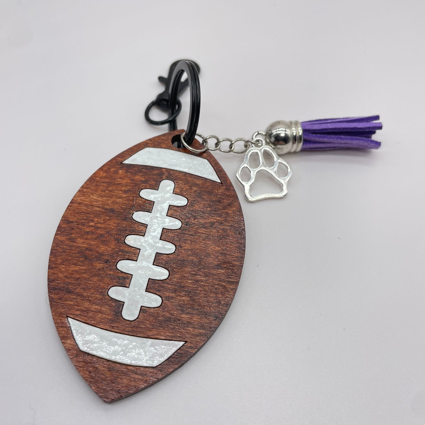 Football Wood Keychain