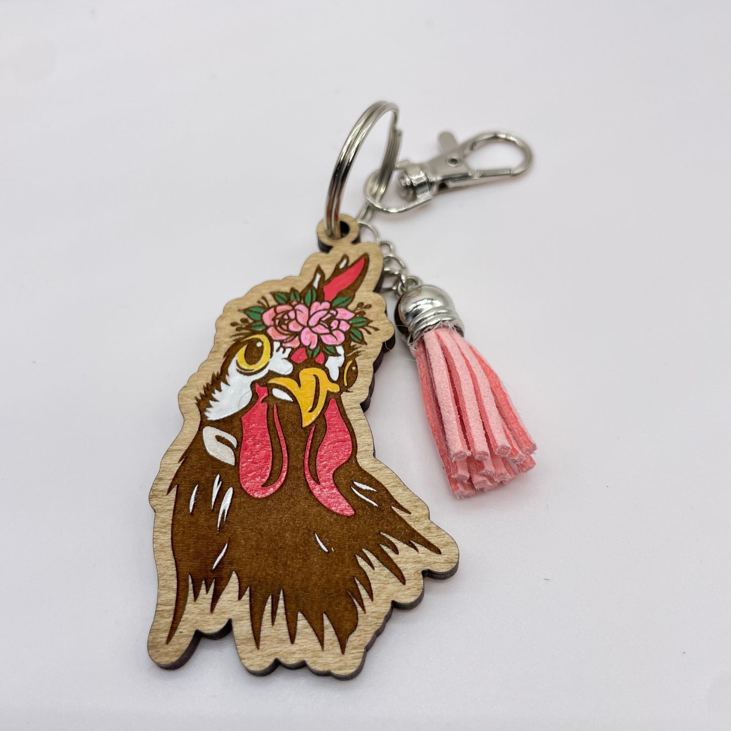 Chicken Wood Keychain