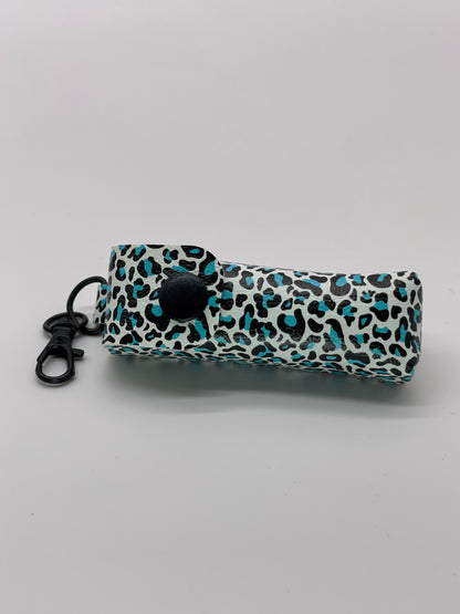 Teal Leopard Lippie Keychain