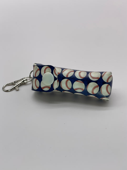 Navy Baseballs Lippie Keychain