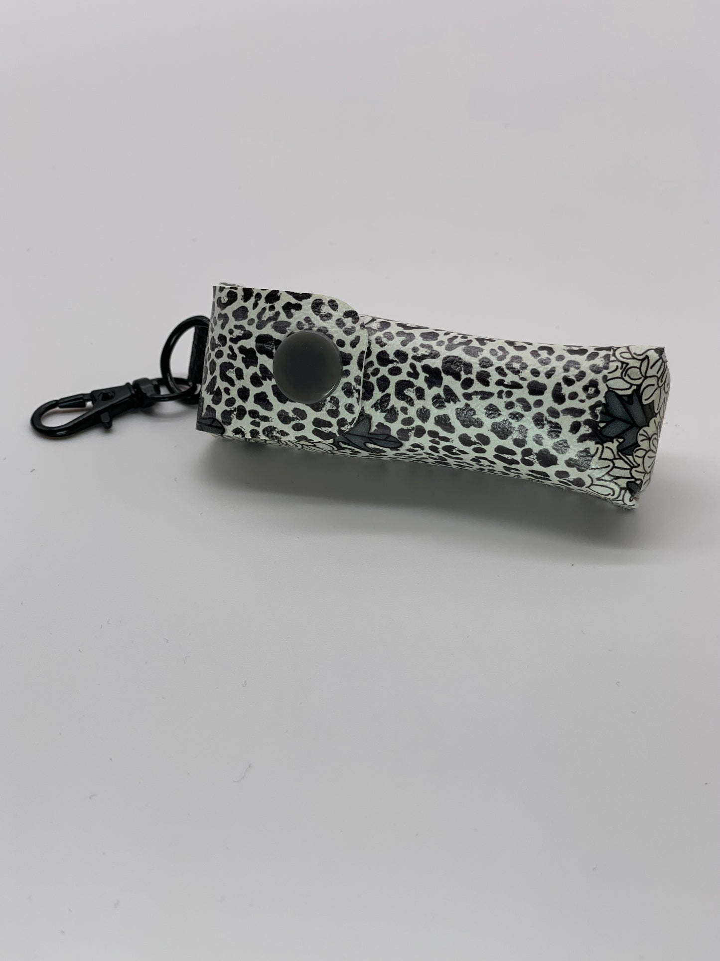 Black Leopard & Floral Lippie Keychain