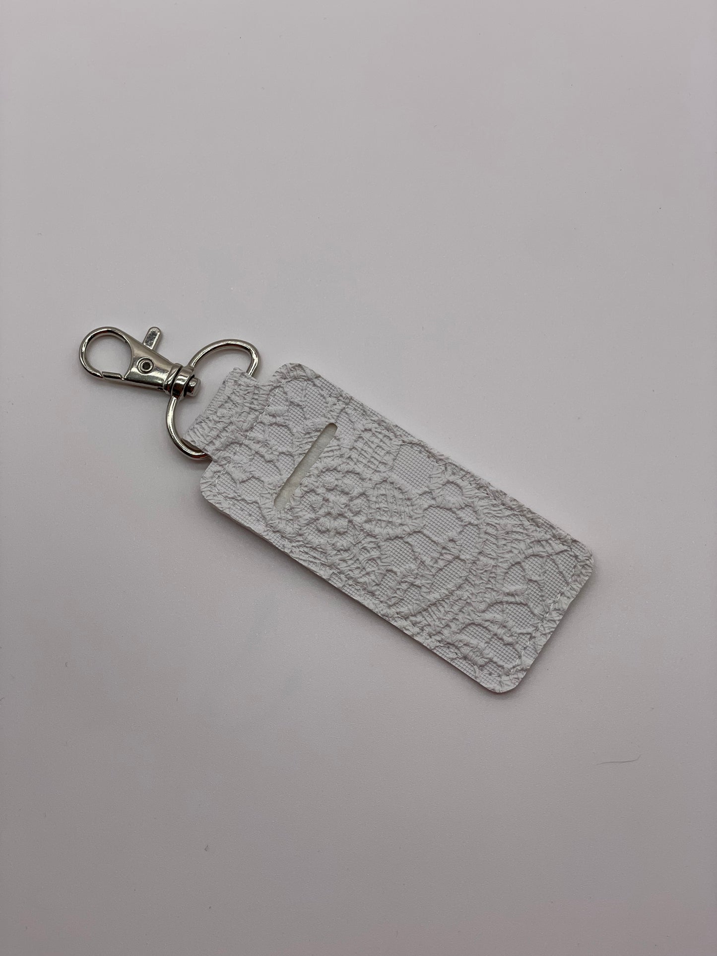 White Butterlace Flat Lippie Keychain