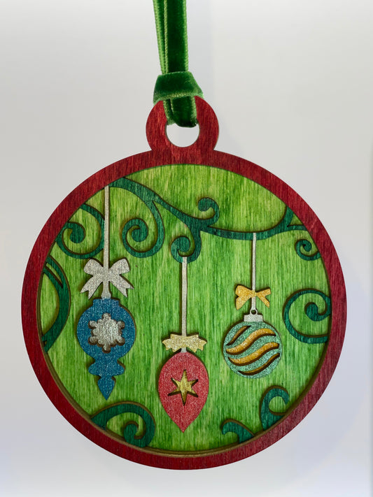 Hanging Ornaments Layered Wood Ornament