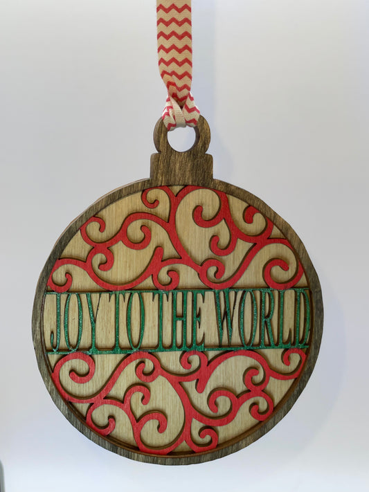 Joy to the World Layered Wood Ornament