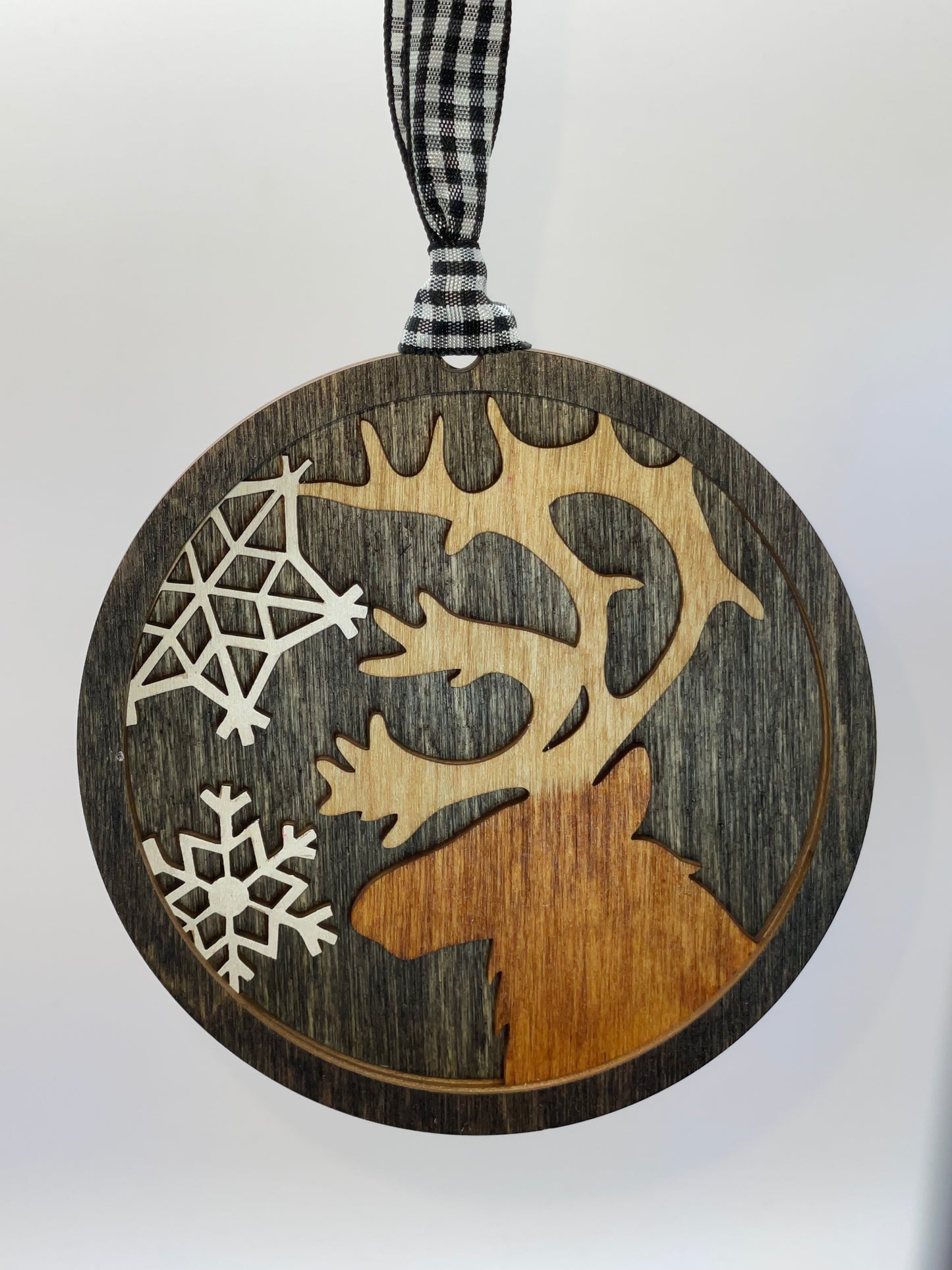 Sideview Buck Layered Wood Ornament