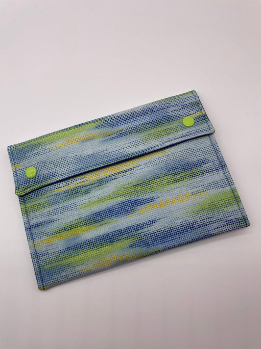 Blue Green Digital Waves Kindle Sleeve