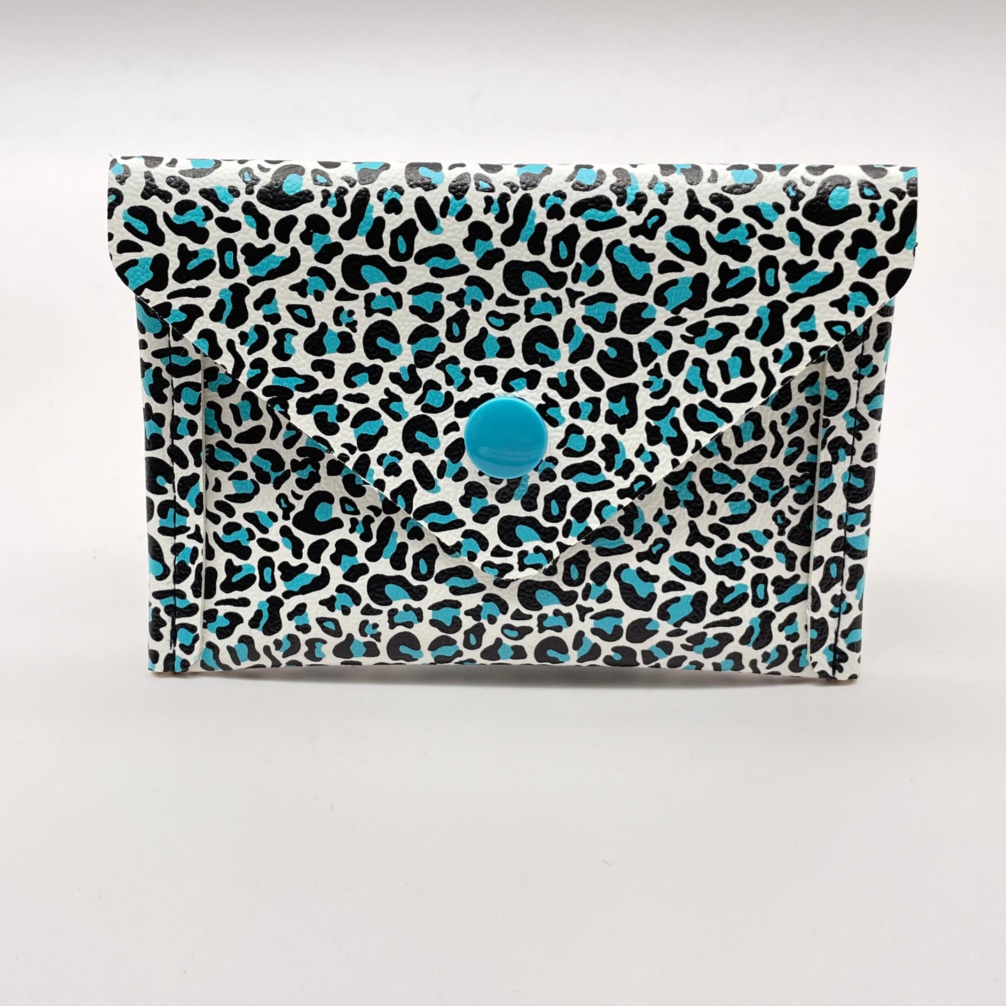 Teal Leopard Card Wallet