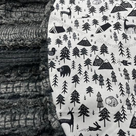 Camping Pals + Striped Smoke Minky Boppy Pillow Cover