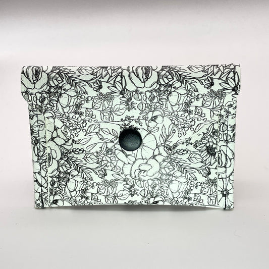 Inked Floral Card Wallet