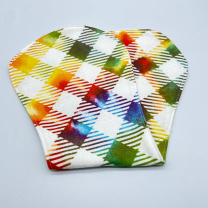 Tie Dye Plaid Burp Cloth