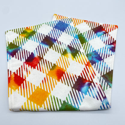 Tie Dye Plaid Burp Cloth