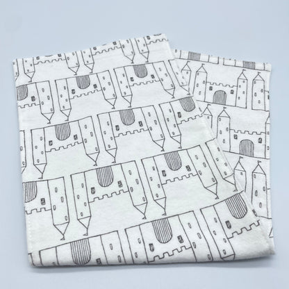 Sketched Castles Burp Cloth