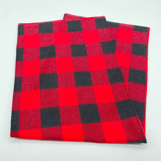 Red Buffalo Plaid Burp Cloth