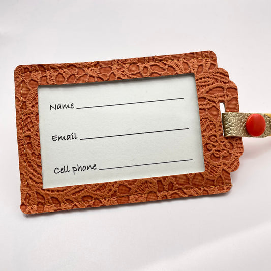 Pumpkin Butterlace Luggage Tag