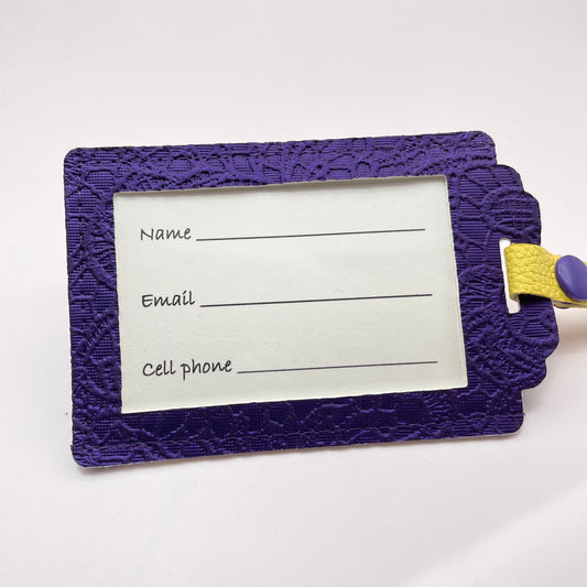 Violet Butterlace Luggage Tag