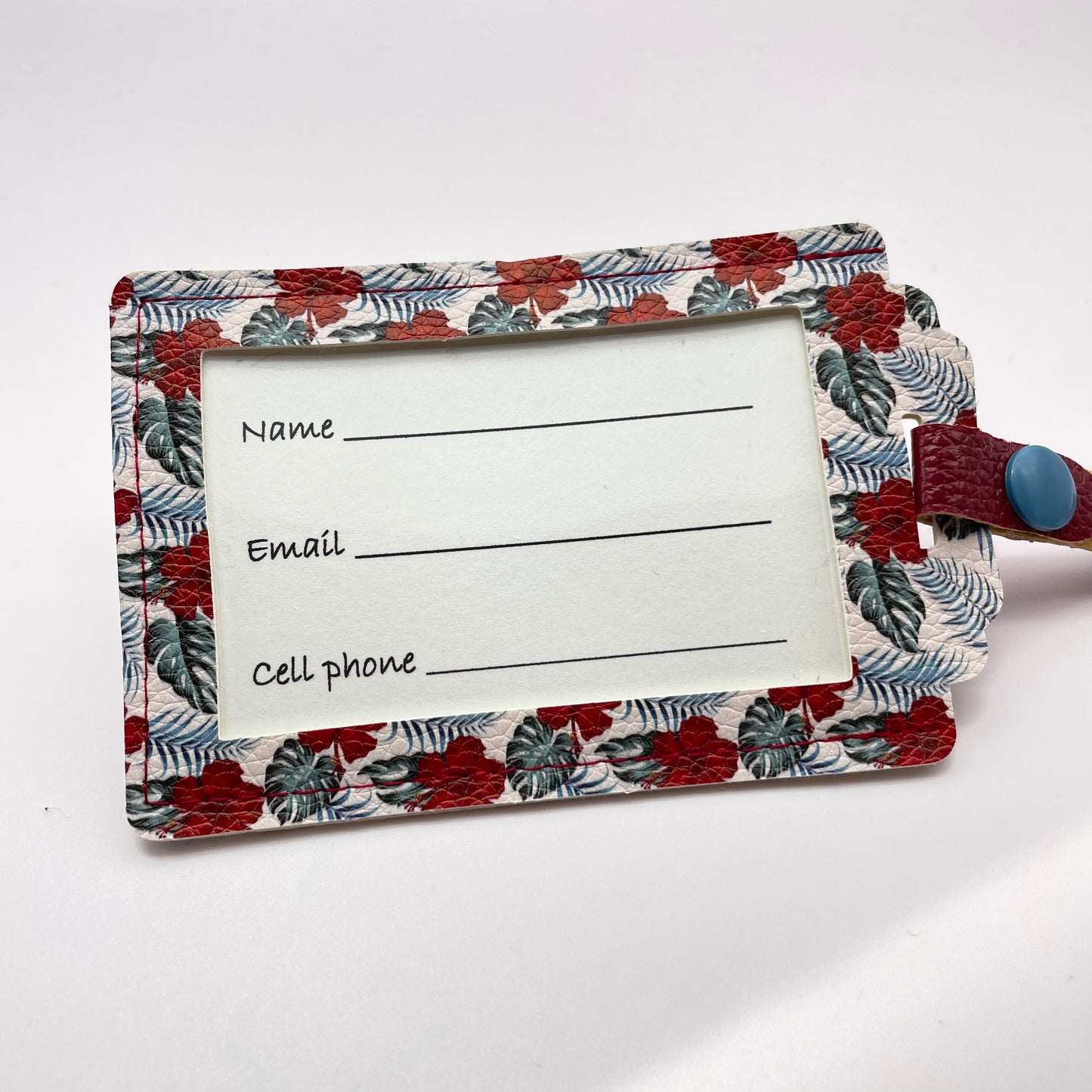 Hibiscus & Monstera Luggage Tag