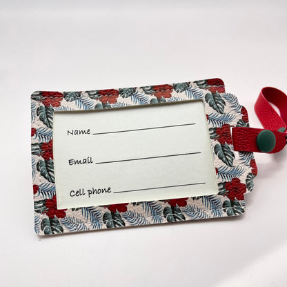 Hibiscus & Monstera Luggage Tag