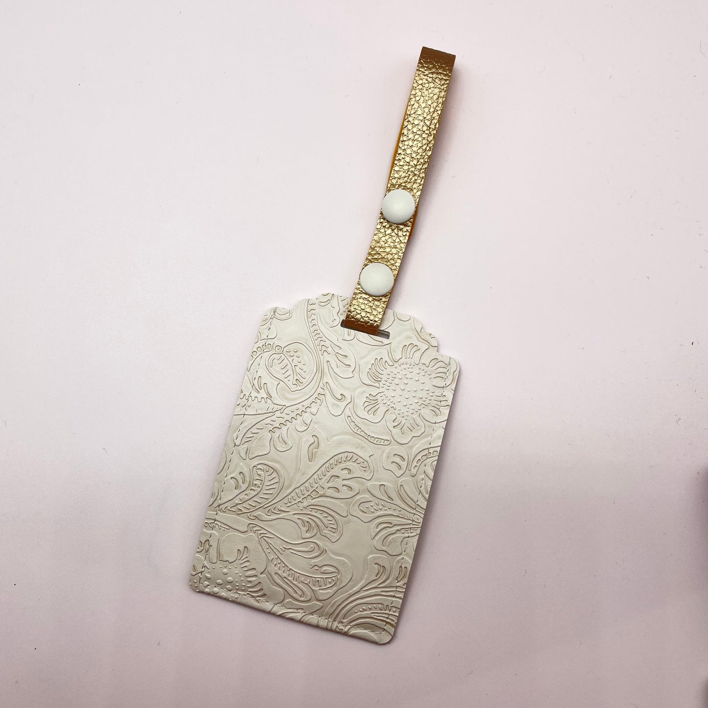 Ivory Embossed Luggage Tag