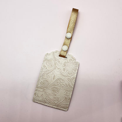 Ivory Embossed Luggage Tag