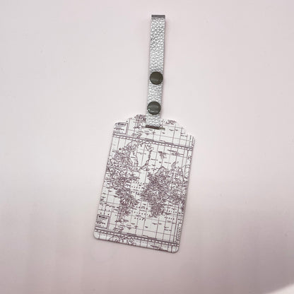 White Map Luggage Tag