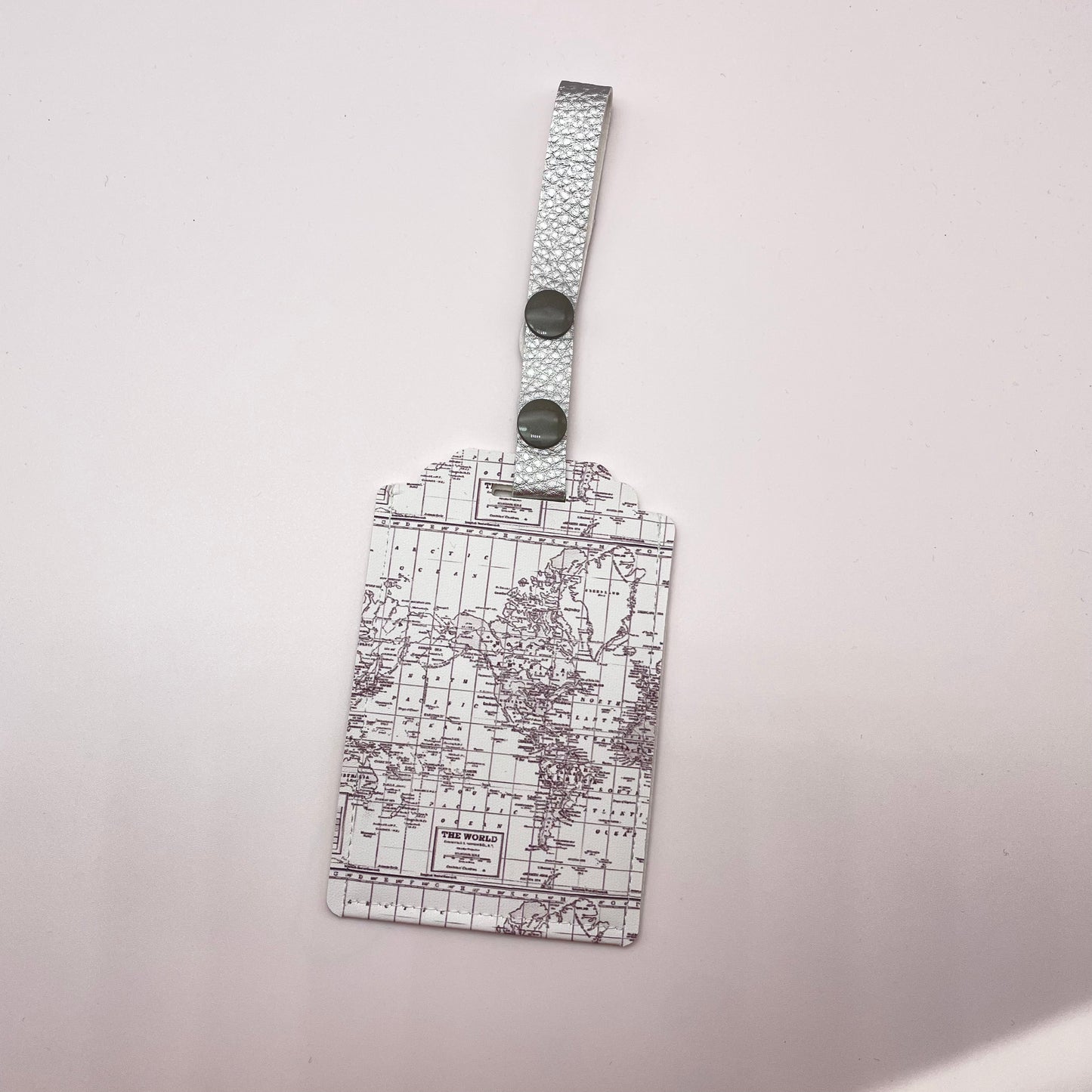 White Map Luggage Tag