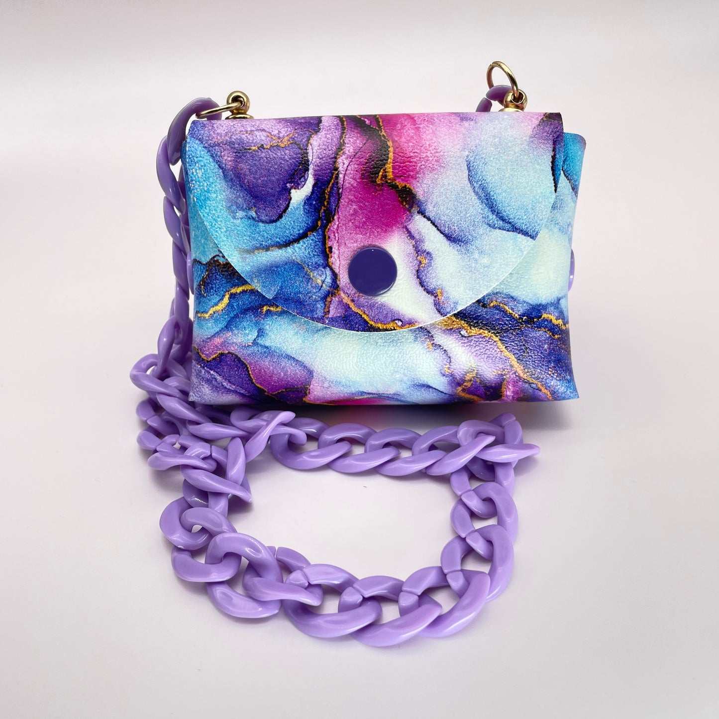 Blue & Purple Marble Petite Purse