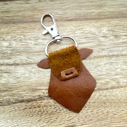 Genuine Leather Cow Keychain