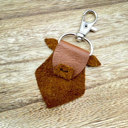 Genuine Leather Cow Keychain