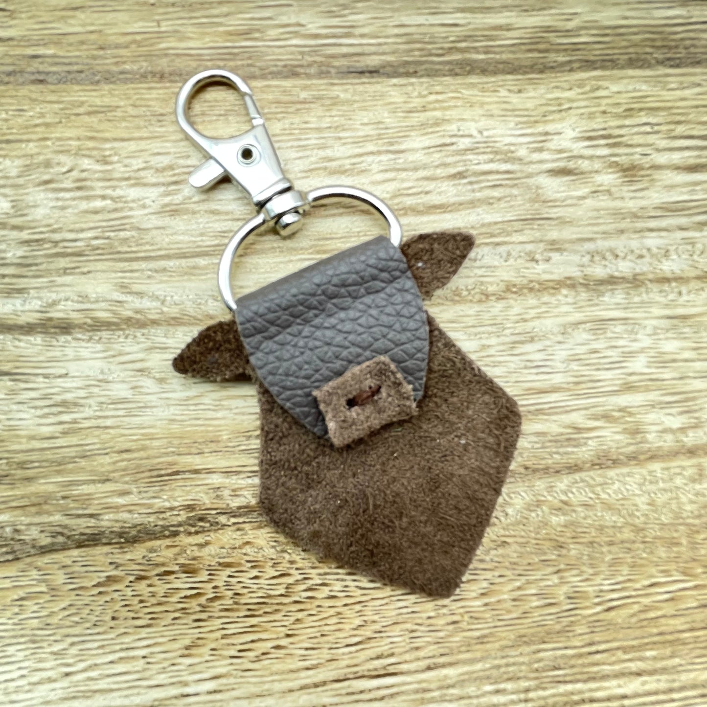 Genuine Leather Cow Keychain