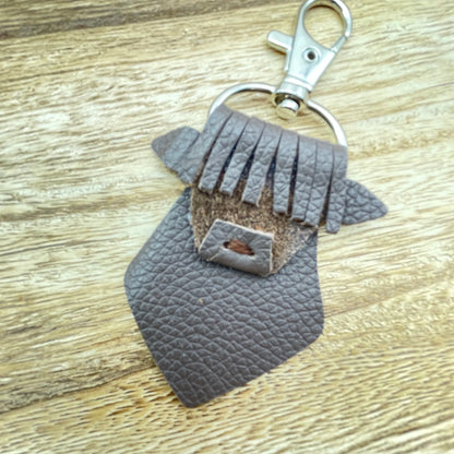 Genuine Leather Highland Cow Keychain