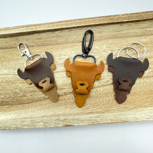 Genuine Leather Buffalo Keychain