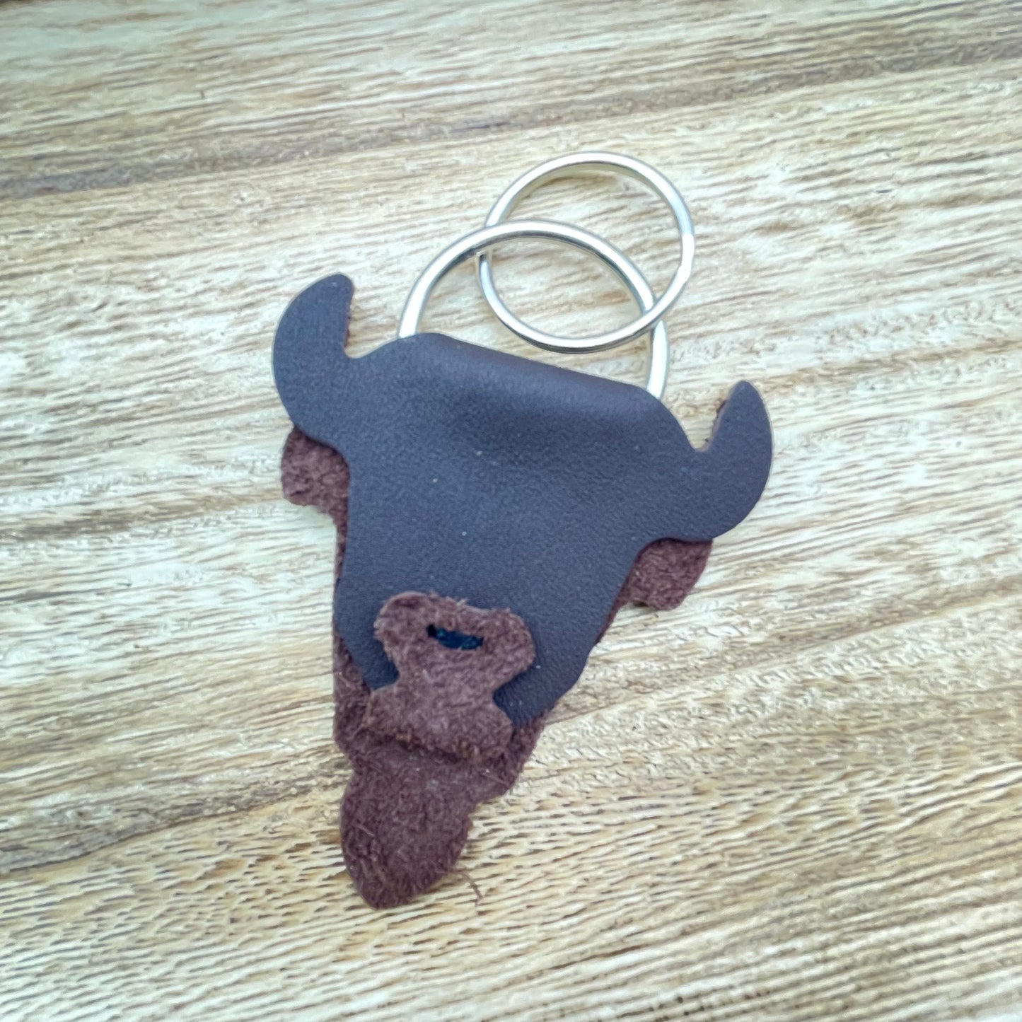 Genuine Leather Buffalo Keychain