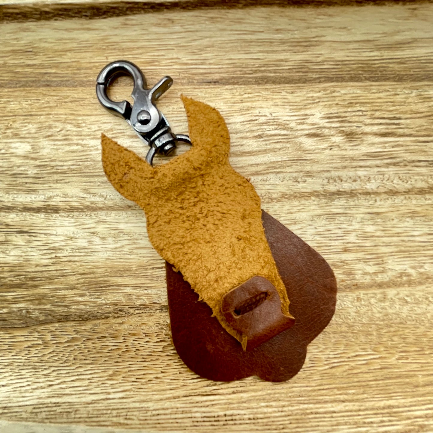 Genuine Leather Horse Keychain