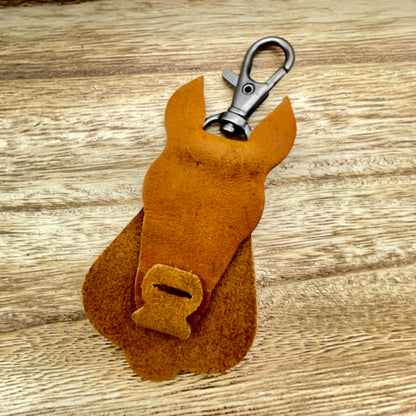 Genuine Leather Horse Keychain