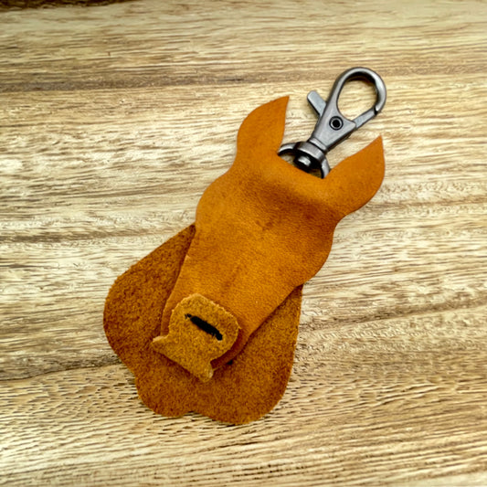 Genuine Leather Horse Keychain