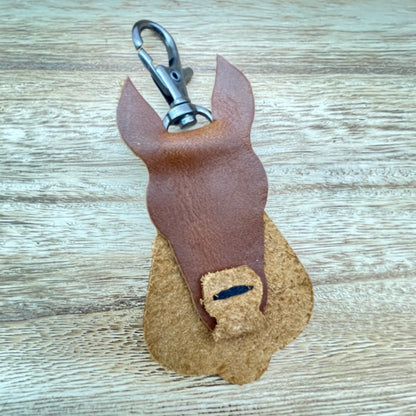 Genuine Leather Horse Keychain