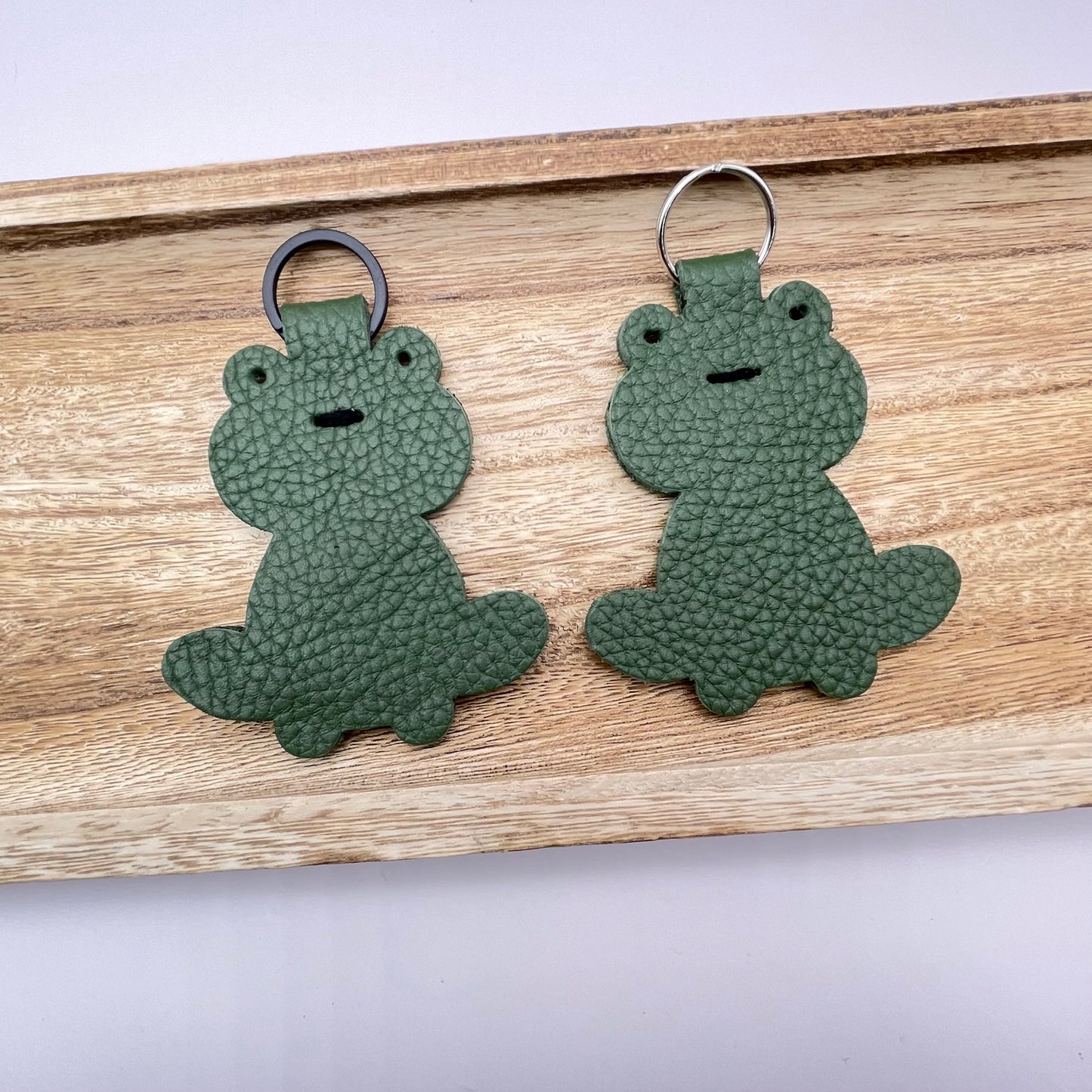 Genuine Leather Frog Keychain