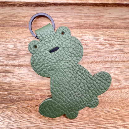 Genuine Leather Frog Keychain