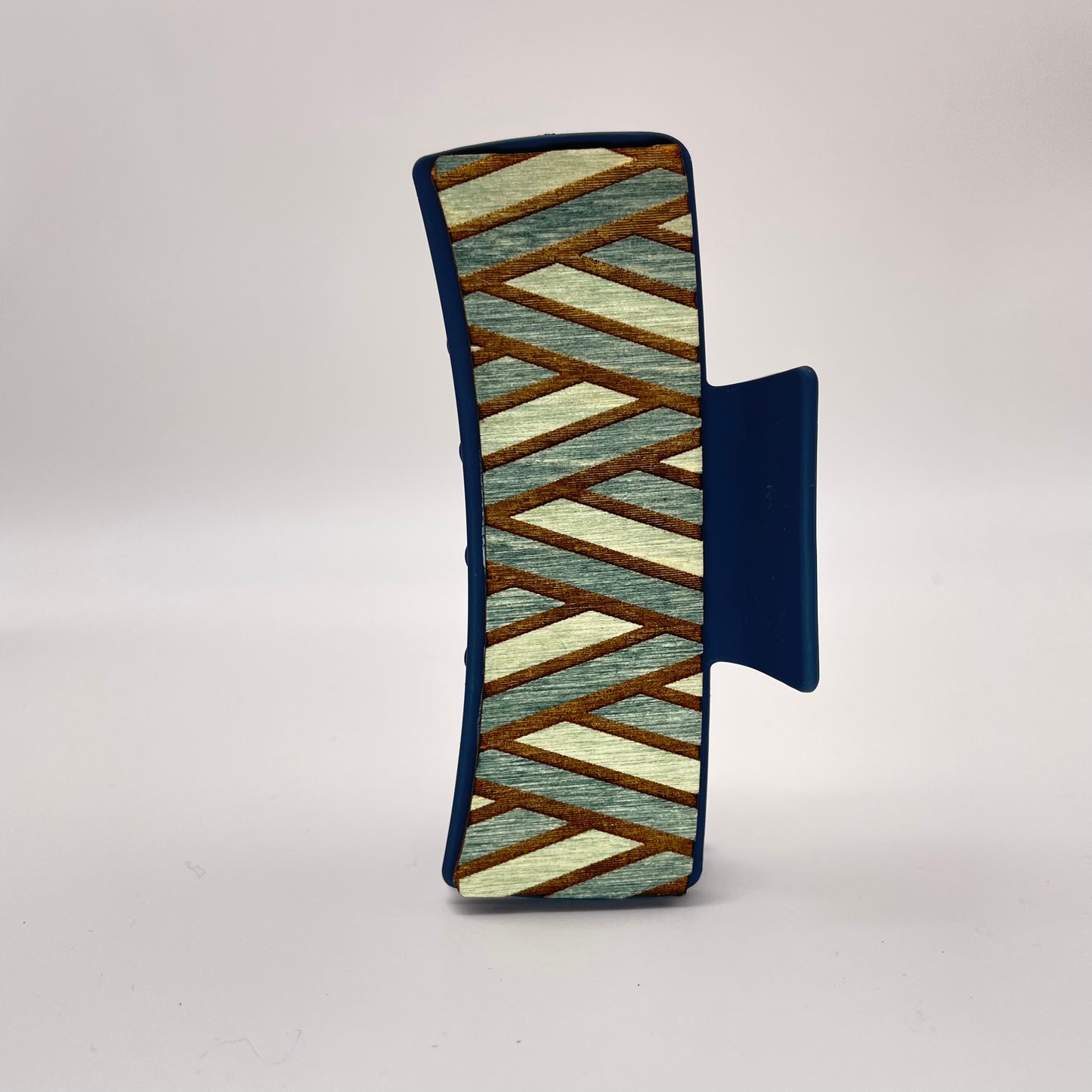 Wrapped Wood 4 inch Rectangle Hair Clip