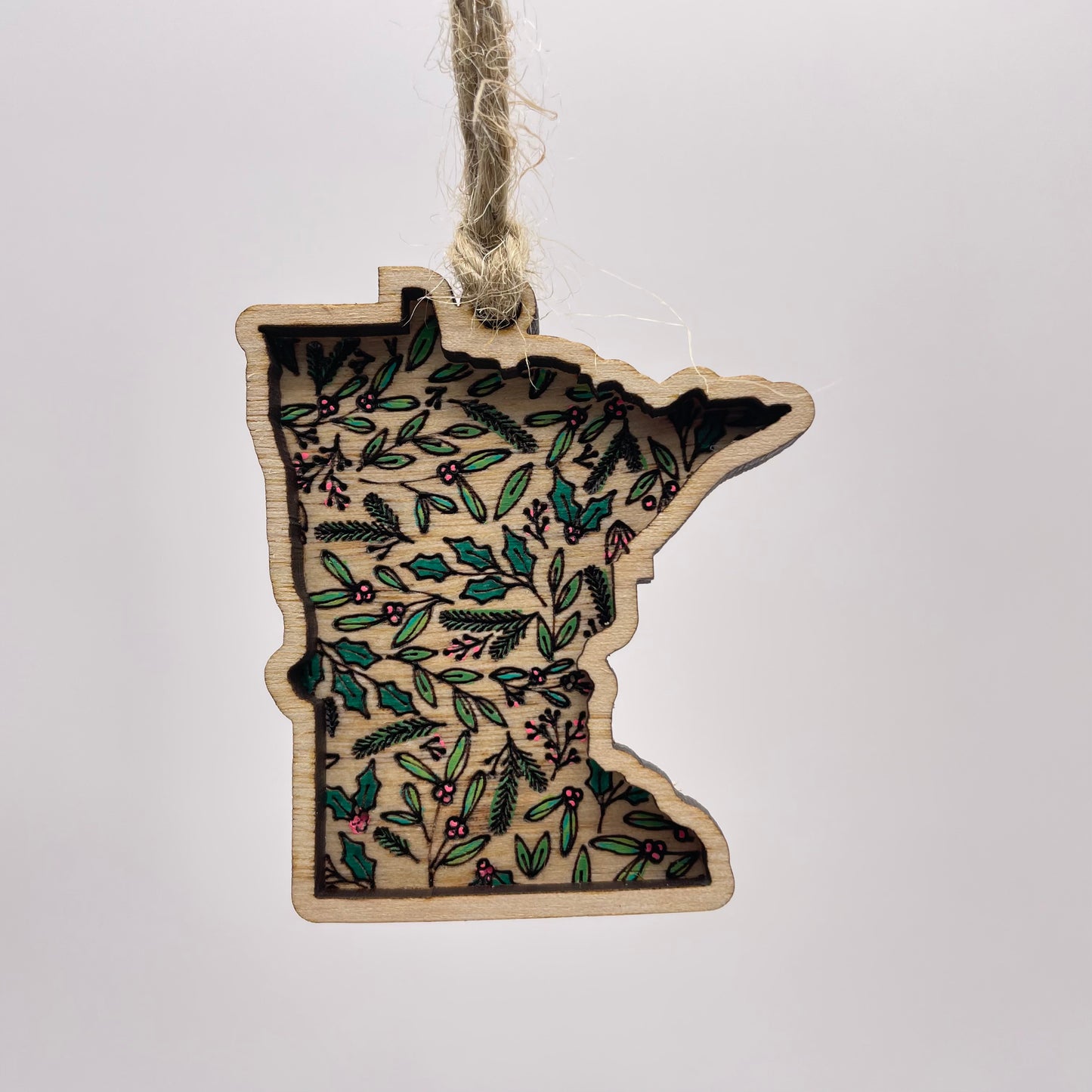 State of Minnesota Layered Wood Ornament