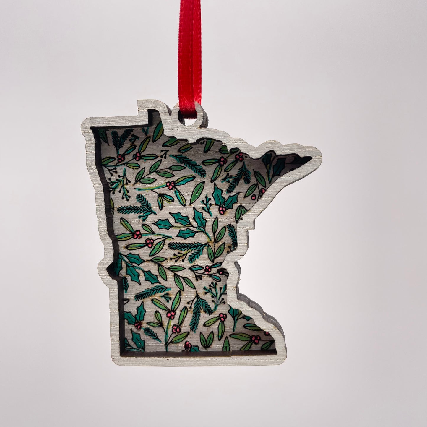 State of Minnesota Layered Wood Ornament