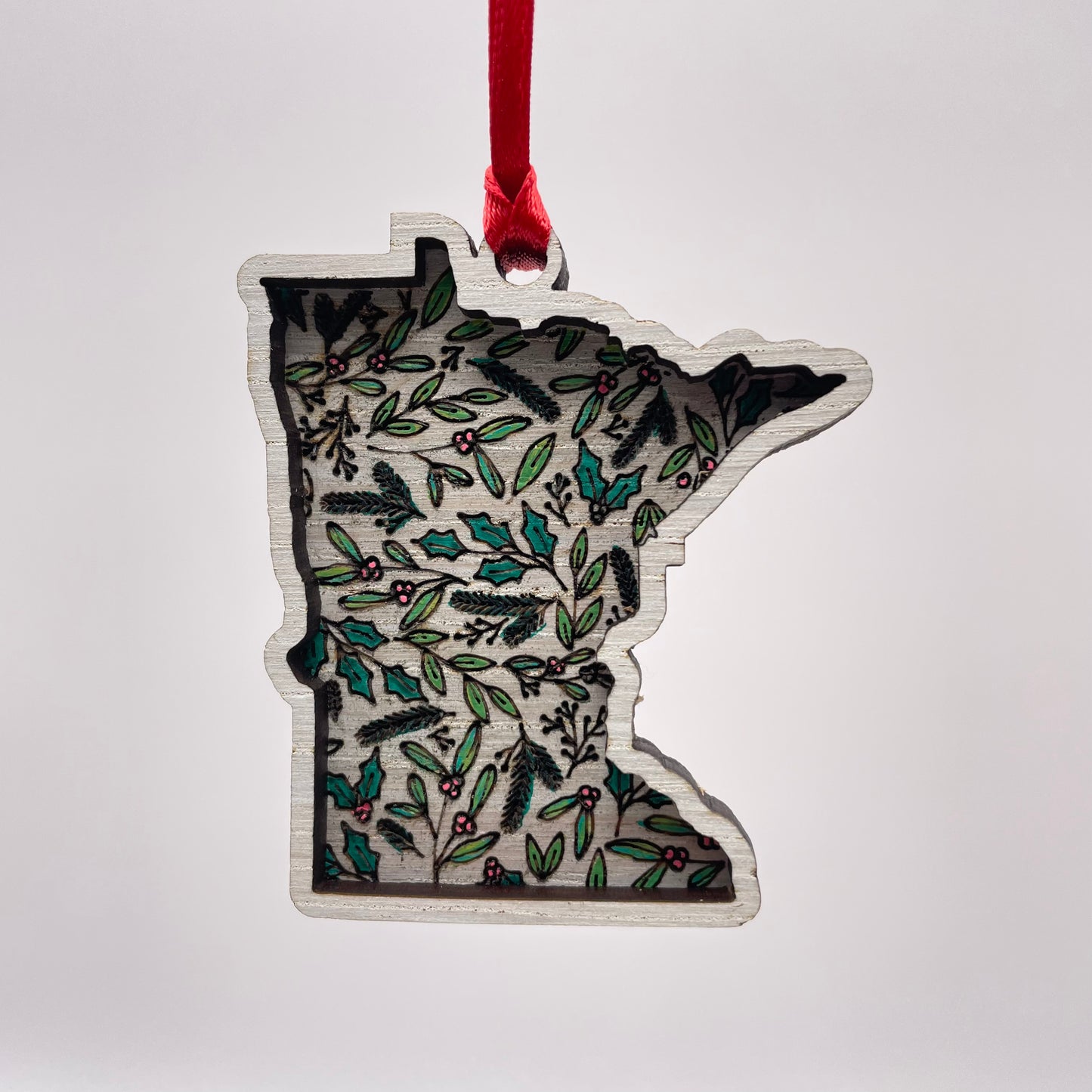 State of Minnesota Layered Wood Ornament