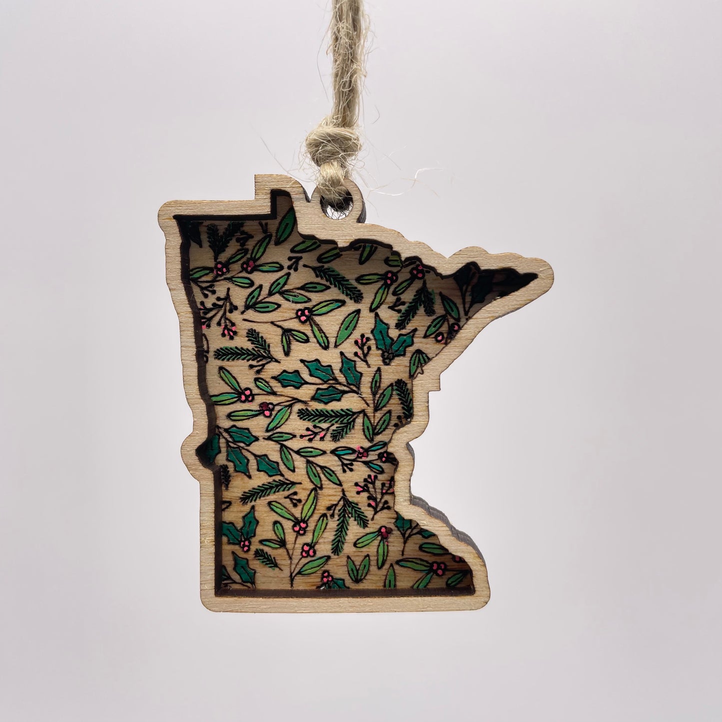 State of Minnesota Layered Wood Ornament