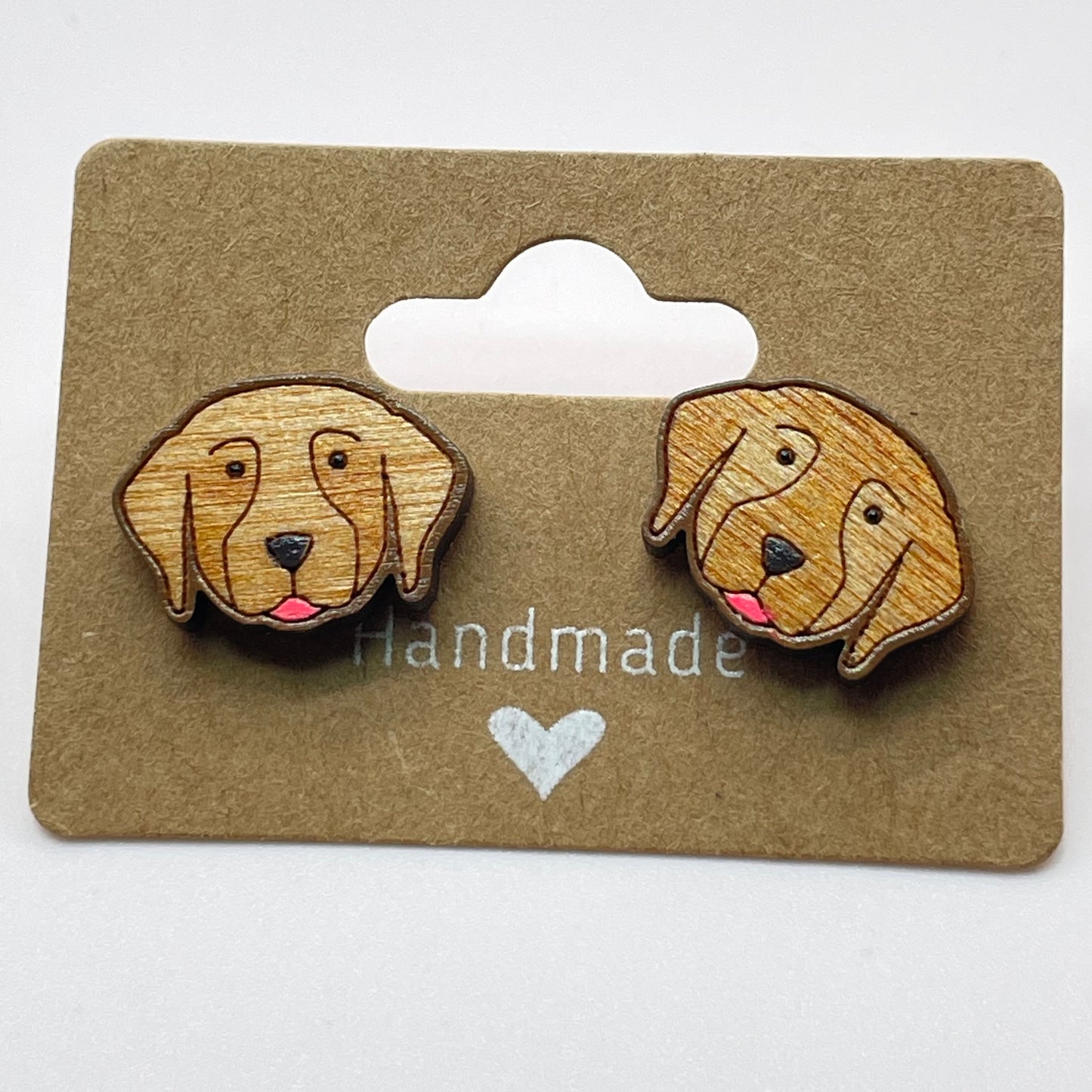 Golden Retriever Dog Head Stud Earrings