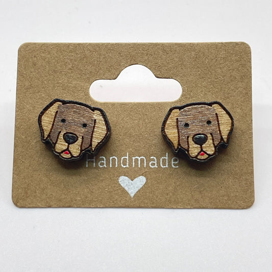 Labrador Dog Head Stud Earrings