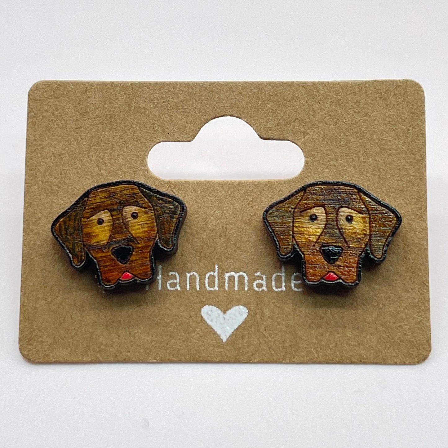 Shorthaired Pointer Dog Head Stud Earrings