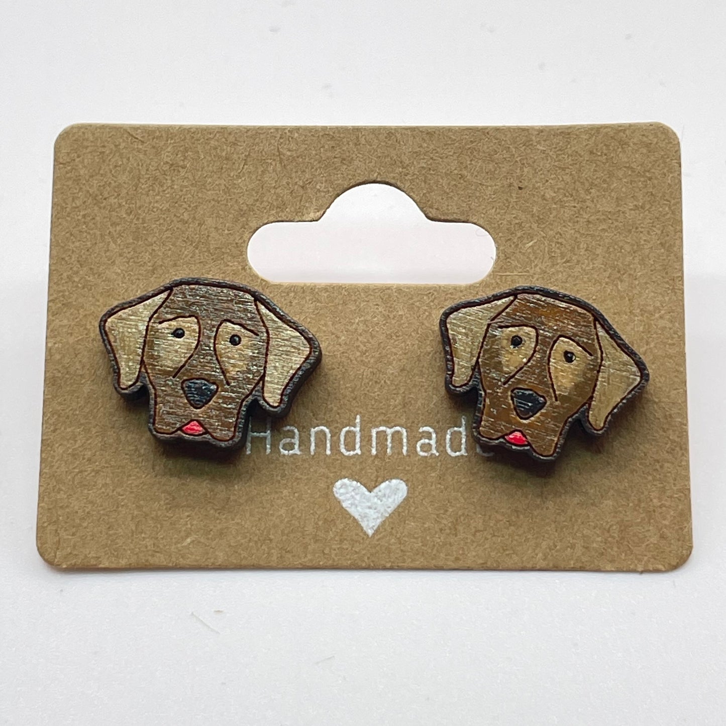 Shorthaired Pointer Dog Head Stud Earrings