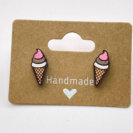 Ice Cream Cone Stud Earrings